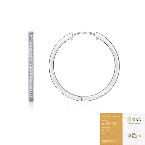 Wholesale Women's Fashion Geometric 925 Silver Earrings Set With Diamonds Moissanite