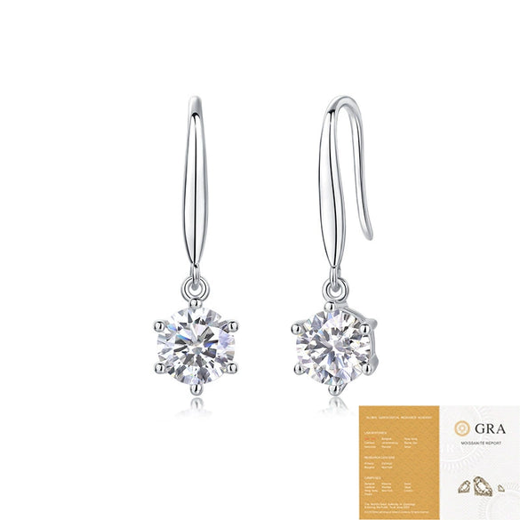 Wholesale Women's Fashion Geometric 925 Silver Earrings Set With Moissanite