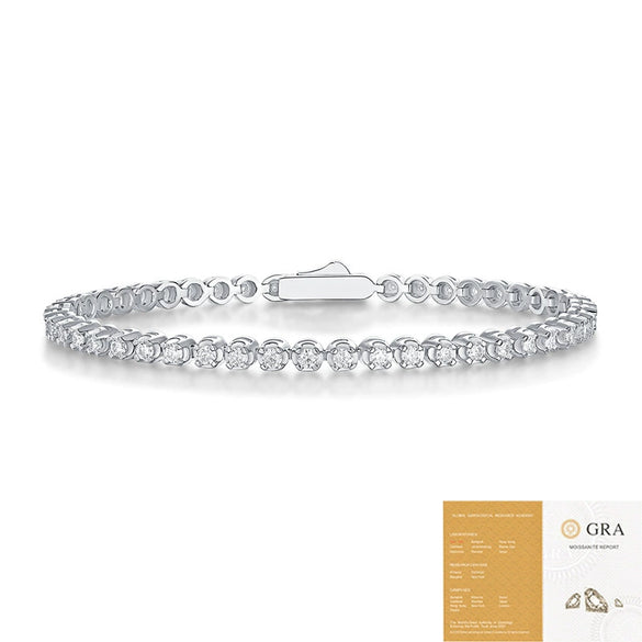 Wholesale Women's Fashion Geometric 925 Silver Moissanite Bracelet Set With Diamonds