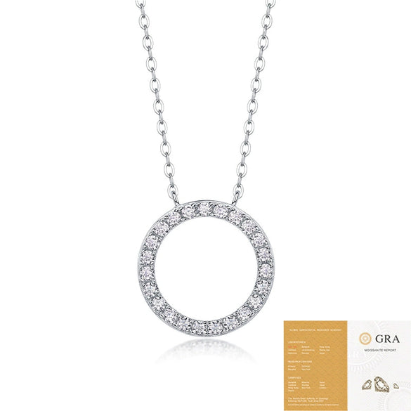 Wholesale Women's Fashion Geometric 925 Silver Moissanite Inlaid Clavicle Chain Necklace