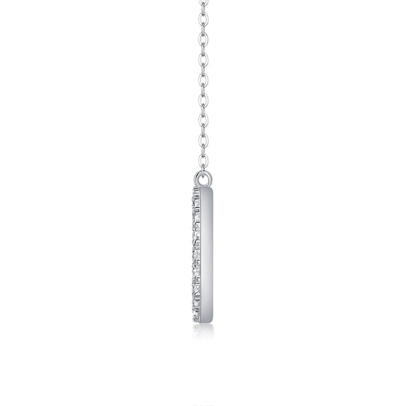 Wholesale Women's Fashion Geometric 925 Silver Moissanite Inlaid Clavicle Chain Necklace