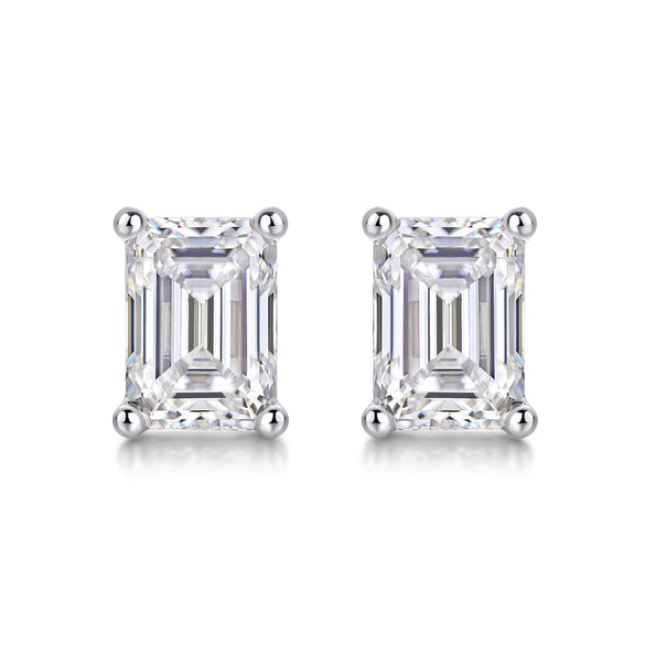 Wholesale Women's Fashion Geometric 925 Silver Moissanite Inlaid Ear Studs