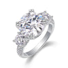 Wholesale Women's Fashion Geometric 925 Silver Moissanite Ring Set With Diamonds