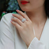 Wholesale Women's Fashion Geometric 925 Silver Moissanite Ring Set With Diamonds
