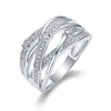 Wholesale Women's Fashion Geometric 925 Silver Ring Set With Diamonds