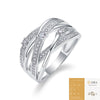 Wholesale Women's Fashion Geometric 925 Silver Ring Set With Diamonds