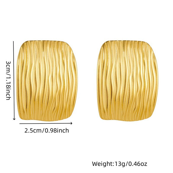 Wholesale Women's Fashion Geometric Square Stainless Steel Electroplated Earrings Accessories
