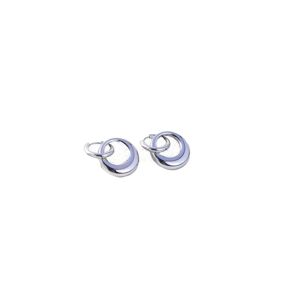 Wholesale Women's Fashion Geometric Stainless Steel And 18K Gold Electroplated Circle Earrings