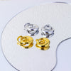 Wholesale Women's Fashion Geometric Stainless Steel And 18K Gold Electroplated Circle Earrings