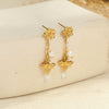 Wholesale Women's Fashion Geometric Stainless Steel And 18K Gold Electroplated Flower And Bee Earrings