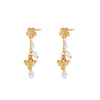 Wholesale Women's Fashion Geometric Stainless Steel And 18K Gold Electroplated Flower And Bee Earrings
