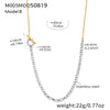 Wholesale Women's Fashion Geometric Stainless Steel And Titanium Steel Ball Chain Sweater Chain With 18K Gold Plated Inlaid Artificial Gemstones And Semiprecious Stones Jewelry