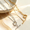 Wholesale Women's Fashion Geometric Stainless Steel And Titanium Steel Ball Chain Sweater Chain With 18K Gold Plated Inlaid Artificial Gemstones And Semiprecious Stones Jewelry