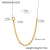 Wholesale Women's Fashion Geometric Stainless Steel And Titanium Steel Ball Chain Sweater Chain With 18K Gold Plated Inlaid Artificial Gemstones And Semiprecious Stones Jewelry