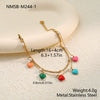 Wholesale Women's Fashion Geometric Stainless Steel And Titanium Steel Heart Water Drop Bell Electroplated Necklace And Bracelet Set Niche Jewelry