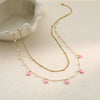 Wholesale Women's Fashion Geometric Stainless Steel And Titanium Steel Heart Water Drop Bell Electroplated Necklace And Bracelet Set Niche Jewelry