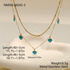 Wholesale Women's Fashion Geometric Stainless Steel And Titanium Steel Heart Water Drop Bell Electroplated Necklace And Bracelet Set Niche Jewelry