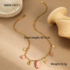 Wholesale Women's Fashion Geometric Stainless Steel And Titanium Steel Mermaid Pendant Necklace And Bracelet Set With Heart Water Drop And Bell Patterns Electroplated