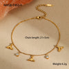 Wholesale Women's Fashion Geometric Stainless Steel And Titanium Steel Mermaid Pendant Necklace And Bracelet Set With Heart Water Drop And Bell Patterns Electroplated