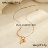 Wholesale Women's Fashion Geometric Stainless Steel And Titanium Steel Mermaid Pendant Necklace And Bracelet Set With Heart Water Drop And Bell Patterns Electroplated