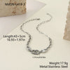 Wholesale Women's Fashion Geometric Stainless Steel And Titanium Steel Necklace And Bracelet Set With Heart Water Drop And Bell Patterns Electroplated