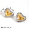 Wholesale Women's Fashion Geometric Stainless Steel Earrings 18K Gold Plated Electroplated Non Fading