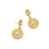 Wholesale Women's Fashion Geometric Stainless Steel Earrings With Pearl Inlay And Electroplating