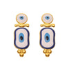 Wholesale Women's Fashion Geometric Stainless Steel Earrings With Turkish Blue Eyes Enamel Glaze And Electroplating