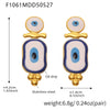Wholesale Women's Fashion Geometric Stainless Steel Earrings With Turkish Blue Eyes Enamel Glaze And Electroplating
