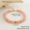 Wholesale Women's Fashion Geometric Stainless Steel Electroplated Beaded Necklace Jewelry