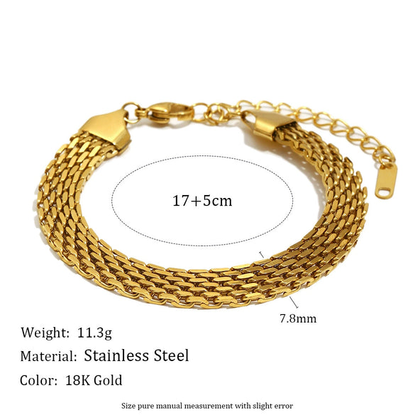 Wholesale Women's Fashion Geometric Stainless Steel Electroplated Bracelet