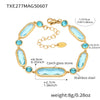 Wholesale Women's Fashion Geometric 316L Stainless Steel Electroplated Czech Glass Stitching Bracelet