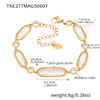 Wholesale Women's Fashion Geometric 316L Stainless Steel Electroplated Czech Glass Stitching Bracelet