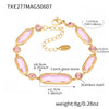 Wholesale Women's Fashion Geometric 316L Stainless Steel Electroplated Czech Glass Stitching Bracelet