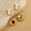 Wholesale Women's Fashion Geometric Stainless Steel Electroplated Earrings With Irregular Square Shape