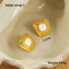 Wholesale Women's Fashion Geometric Stainless Steel Electroplated Earrings With Irregular Square Shape