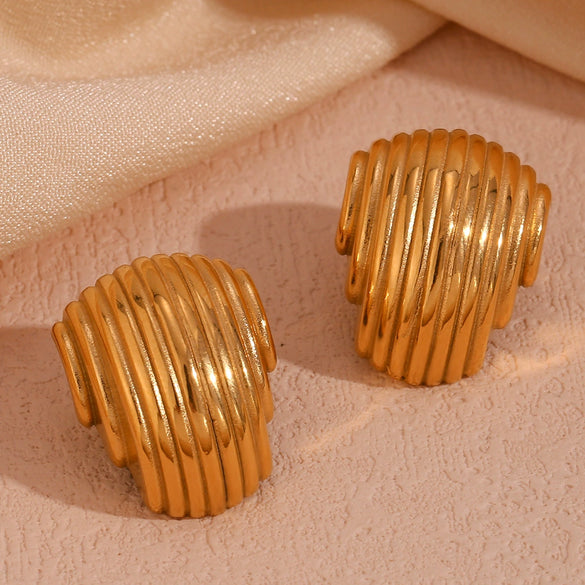 Wholesale Women's Fashion Geometric Stainless Steel Electroplated Earrings