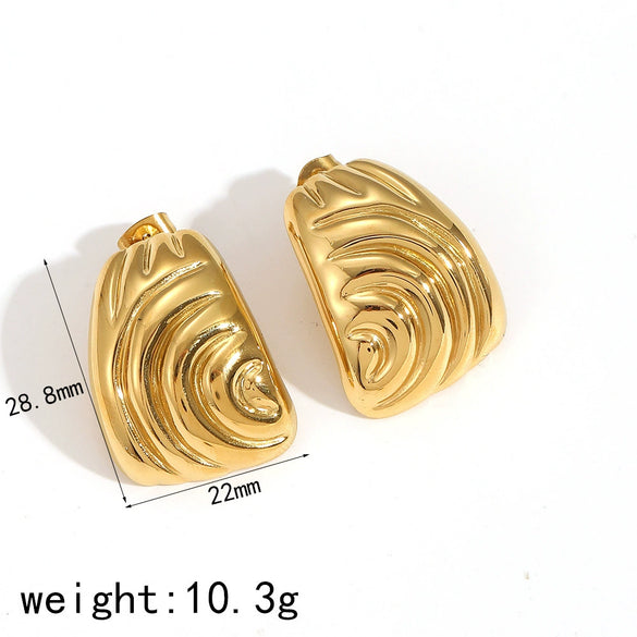 Wholesale Women's Fashion Geometric Stainless Steel Electroplated Earrings