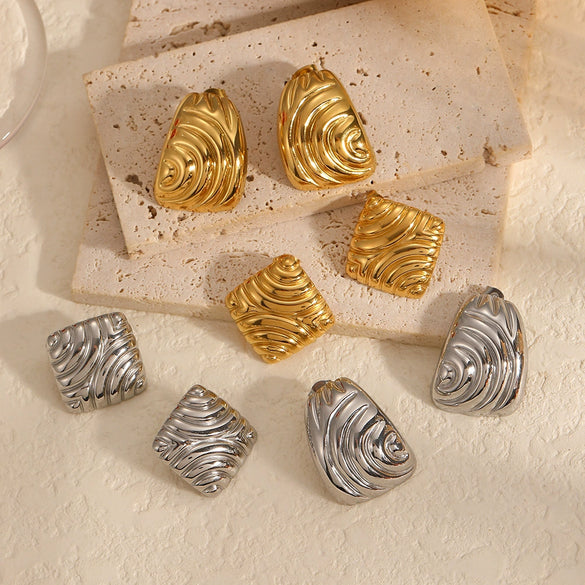 Wholesale Women's Fashion Geometric Stainless Steel Electroplated Earrings