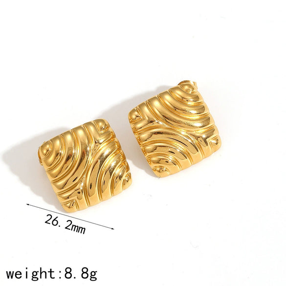 Wholesale Women's Fashion Geometric Stainless Steel Electroplated Earrings