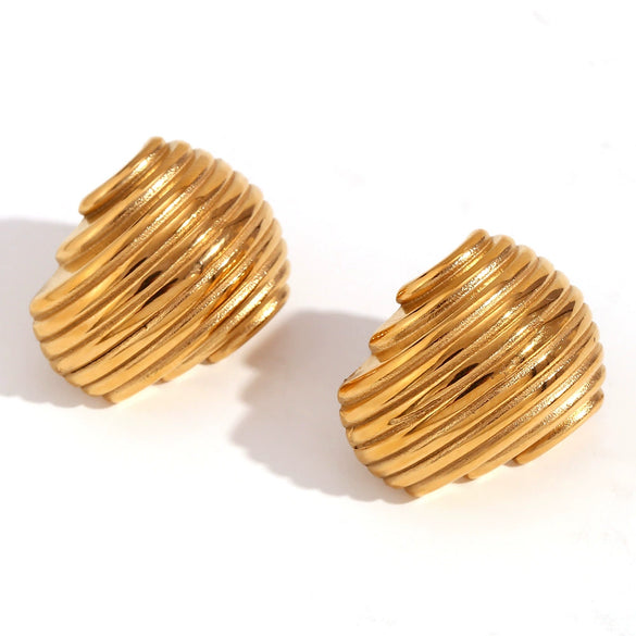 Wholesale Women's Fashion Geometric Stainless Steel Electroplated Earrings