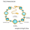 Wholesale Women's Fashion Geometric 316L Stainless Steel Electroplated Faceted Czech Glass Bracelet Jewelry