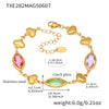 Wholesale Women's Fashion Geometric 316L Stainless Steel Electroplated Faceted Czech Glass Heart Splicing Jewelry Bracelet