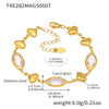 Wholesale Women's Fashion Geometric 316L Stainless Steel Electroplated Faceted Czech Glass Heart Splicing Jewelry Bracelet