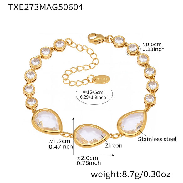 Wholesale Women's Fashion Geometric Stainless Steel Electroplated Ferris Wheel Bracelet Jewelry