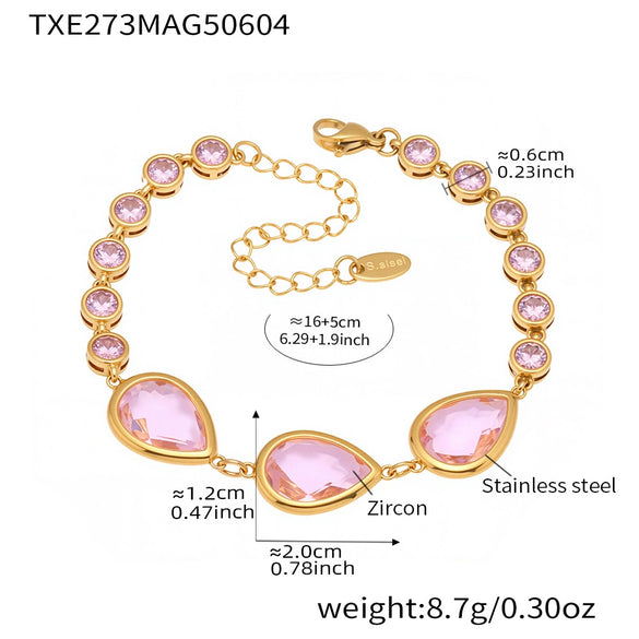 Wholesale Women's Fashion Geometric Stainless Steel Electroplated Ferris Wheel Bracelet Jewelry