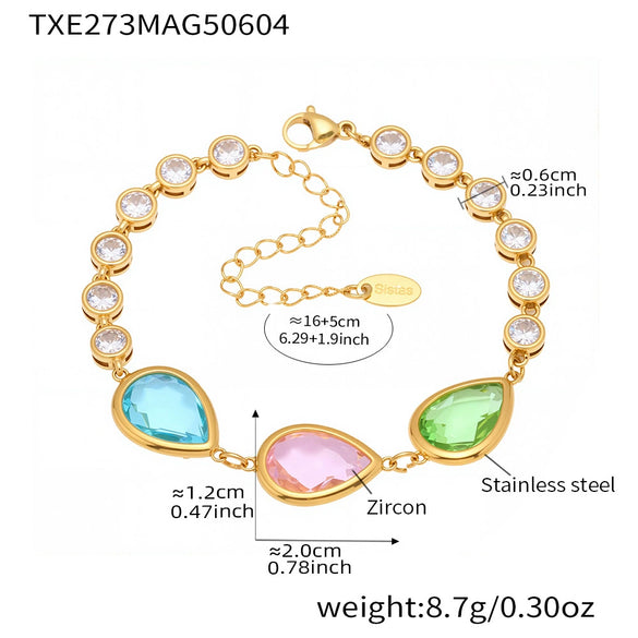 Wholesale Women's Fashion Geometric Stainless Steel Electroplated Ferris Wheel Bracelet Jewelry