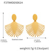 Wholesale Women's Fashion Geometric Stainless Steel Electroplated Ferris Wheel Coconut Leaf Texture Earrings