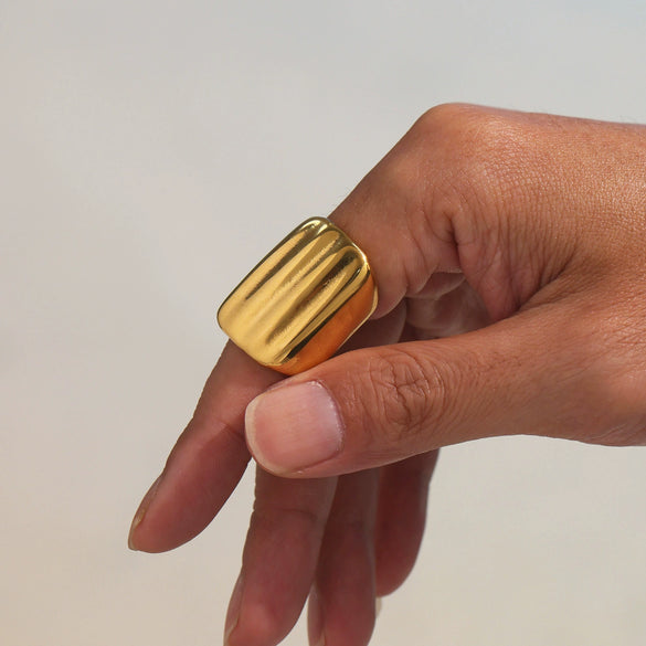 Wholesale Women's Fashion Geometric Stainless Steel Electroplated Ferris Wheel Ring Hand Jewelry