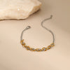 Wholesale Women's Fashion Geometric Stainless Steel Electroplated 18K Gold And Silver Color Matching Necklaces And Earrings